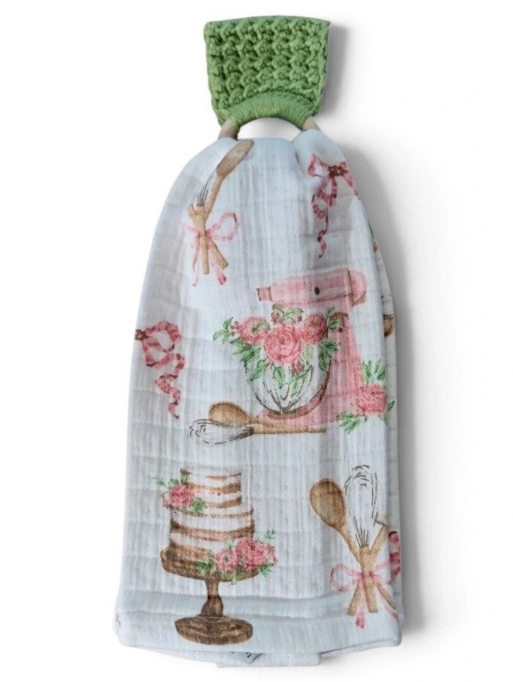 The Kitchen Collection 100% Cotton Hand Towel &  Crochet Holder NWOT